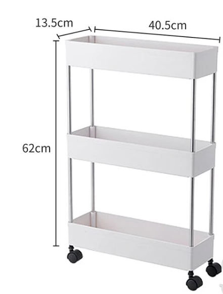 3 Tier Slim Storage Rolling Cart Organizer for Small Spaces - smaller living
