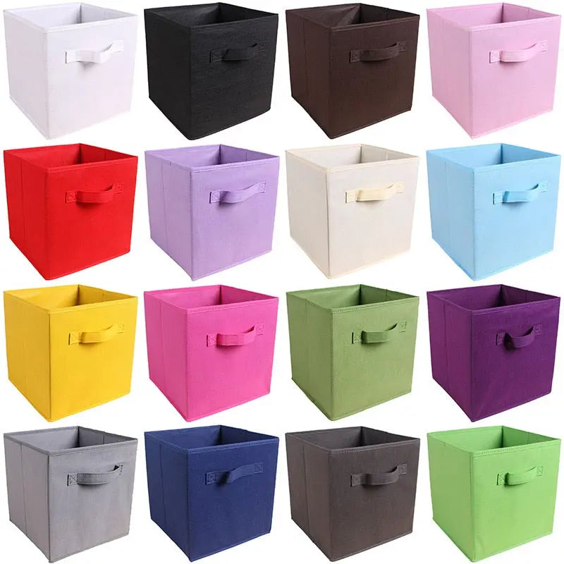 Folding Non-Woven Fabric Storage Box Closet Bin For Storage - smaller living