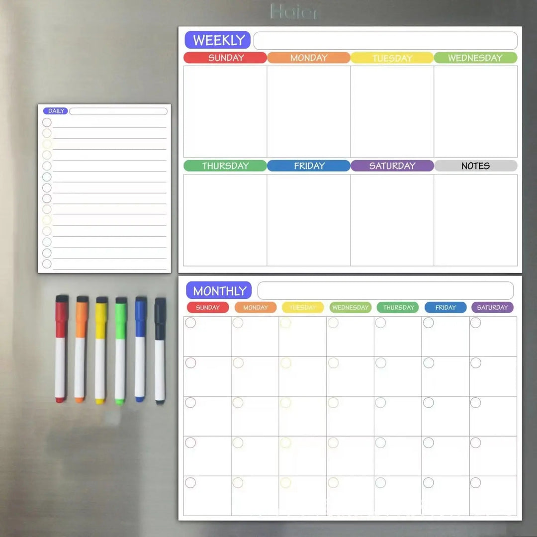 Magnetic Whiteboard Calendar Dry Erase Daily/Weekly/Monthly - smaller living