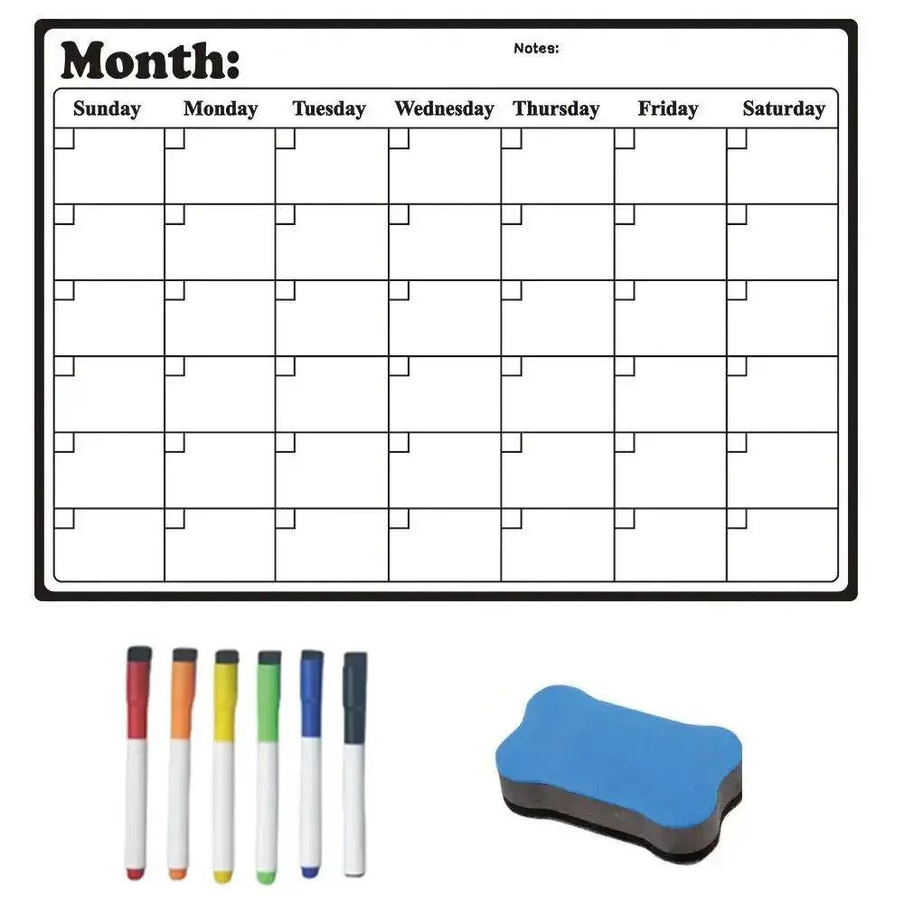 Magnetic Whiteboard Calendar Dry Erase Daily/Weekly/Monthly dsers