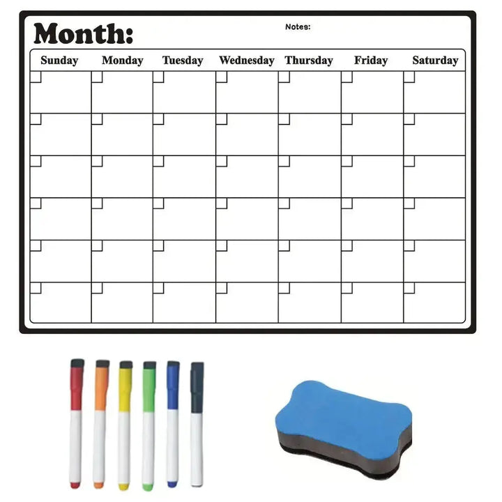 Magnetic Whiteboard Calendar Dry Erase Daily/Weekly/Monthly dsers