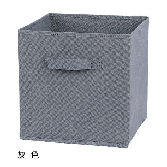 Storage Basket Non-woven Folding Fabric Box w/Handle - light
