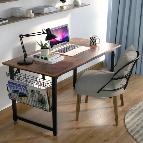 Space Saving Furniture- Study Computer Desk-40 Inch Home Office Desk Rustic Brown Doba smaller living