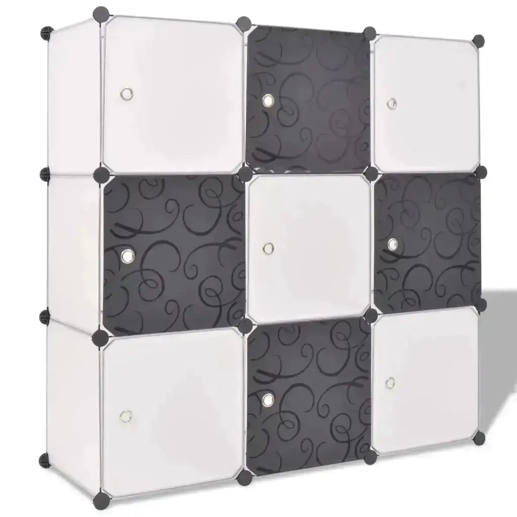 Storage Cube Organizer with 9 Compartments Black and White - smaller living
