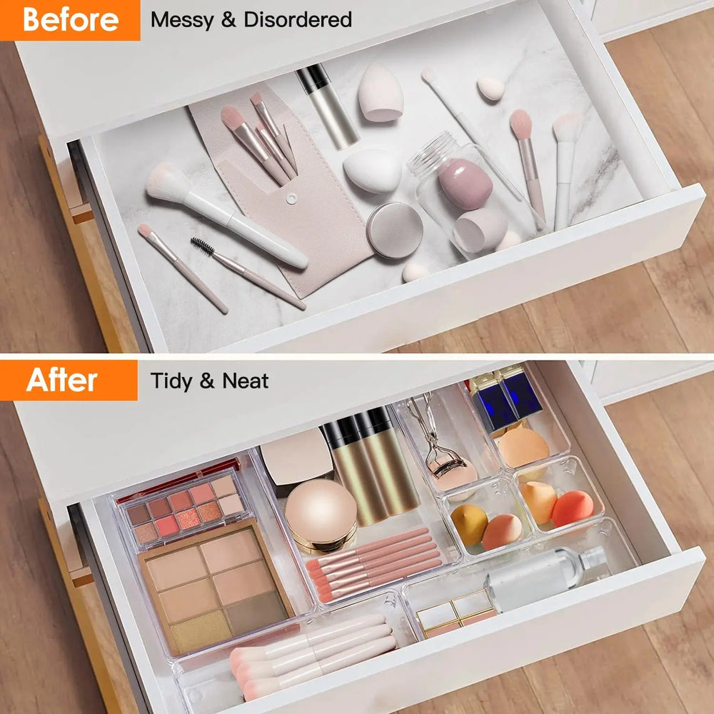 Storage Solutions for Small Spaces- 25Pcs Clear Plastic Drawer Organizers Doba smaller living