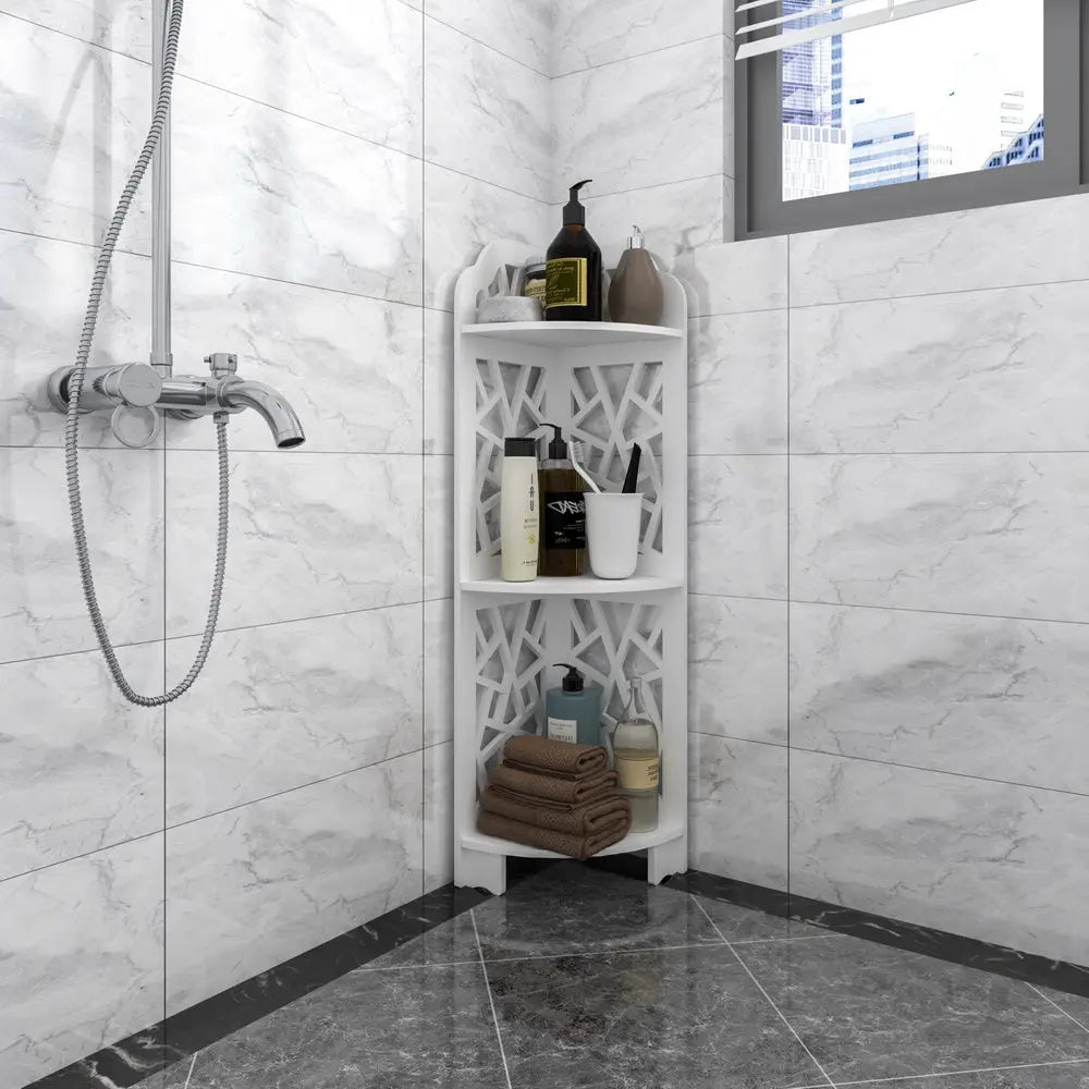 Storage Solutions for Small Spaces- 3 Tier Corner Shower Shelf Waterproof Doba smaller living