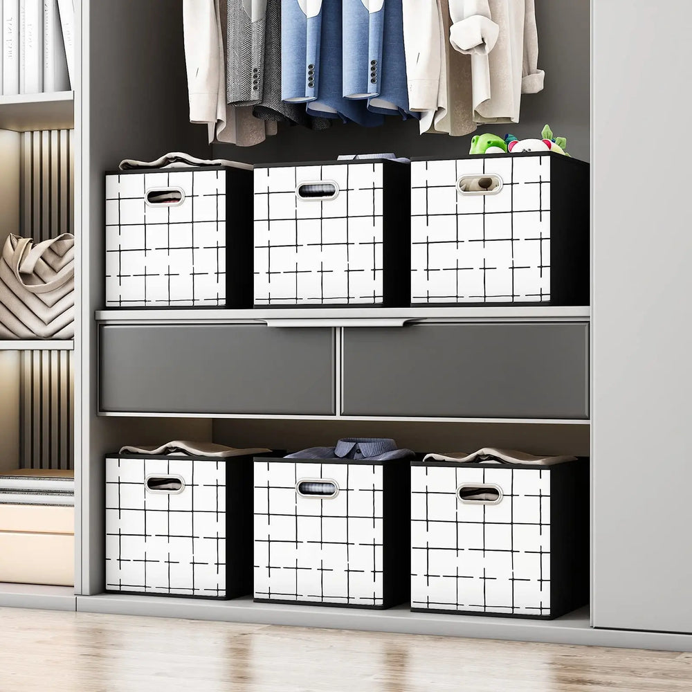 Storage Solutions for Small Spaces- 6 Pack Fabric Storage Cubes with Handle Doba smaller living