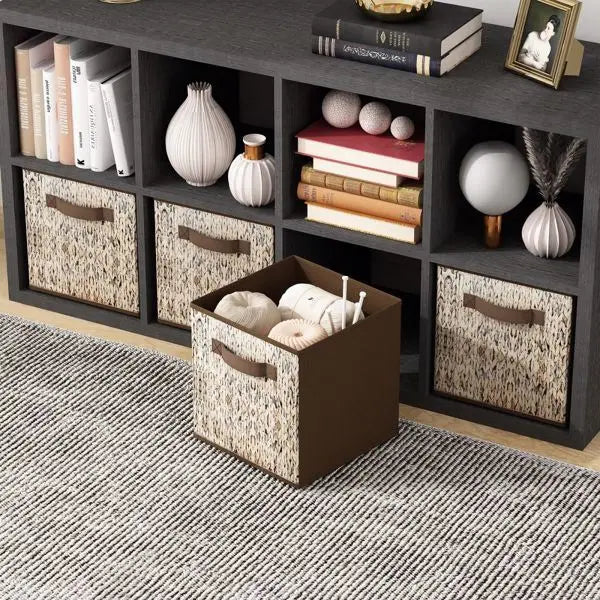 Storage Solutions for Small Spaces- 6 Pack Fabric Storage Cubes with Handle, Foldable-Brown Doba smaller living