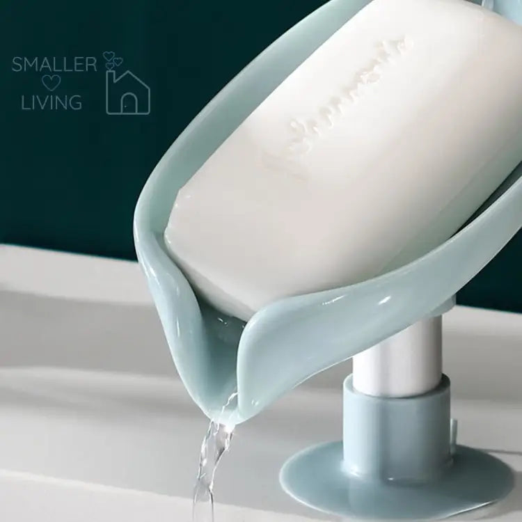 Essential Leaf Shape Soap Box Drain Holder for Bath - Blue 1