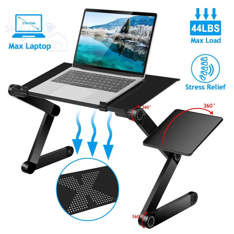 Foldable Laptop Table Bed Notebook Desk with Mouse Board -