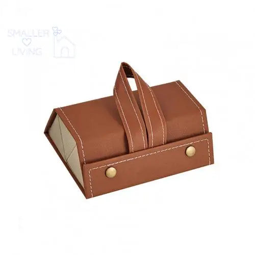 1pc multiple Glasses storage box Pu leather portable - Brown