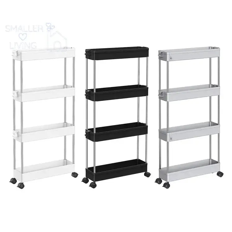 3 Tier Slim Storage Rolling Cart Organizer for Small Spaces - smaller living