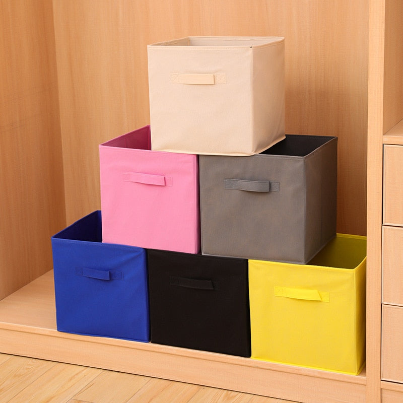 Storage Basket Non-woven Folding Fabric Box w/Handle