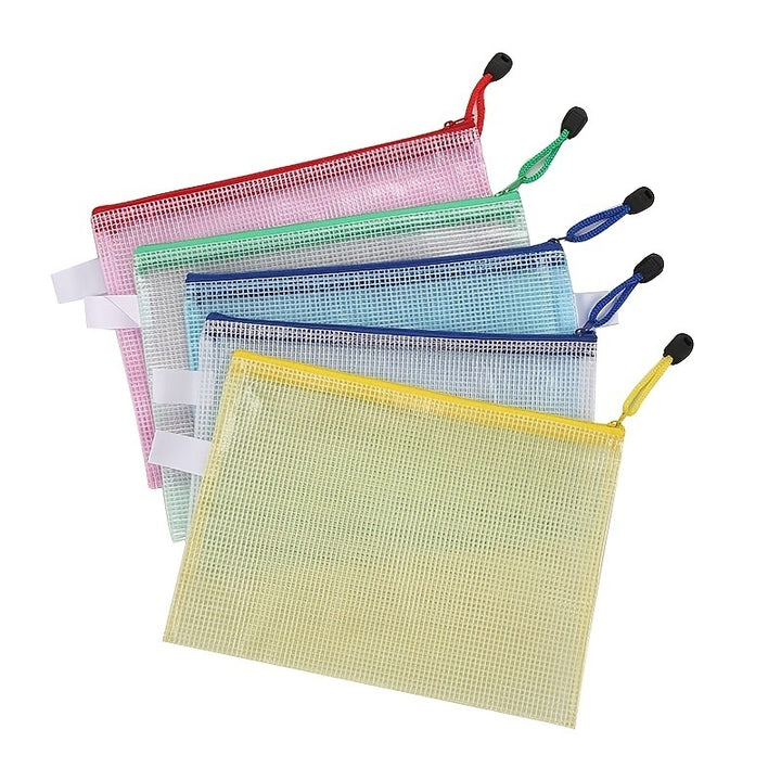 Essential 5pcs A5 Office Mesh Waterproof File Bag