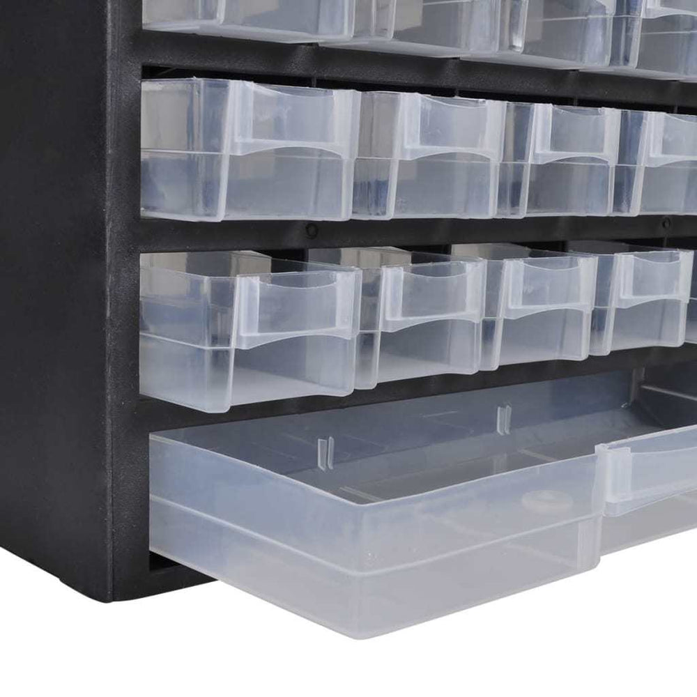 Essential 41-Drawer Plastic Storage Cabinet Tool Box - Black