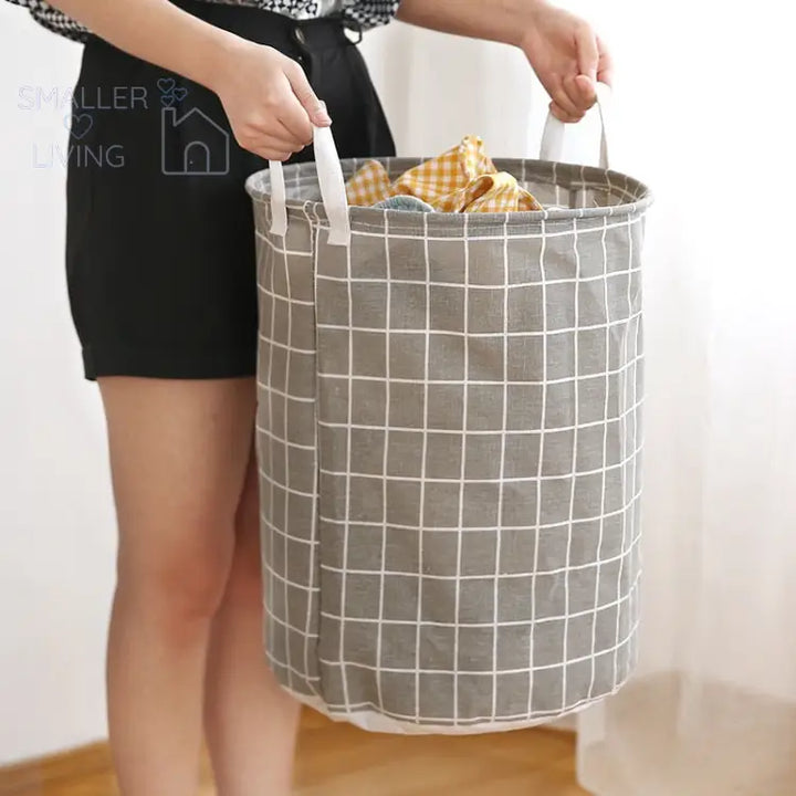 Foldable Round Waterproof Organizer Basket for Clothes - 1