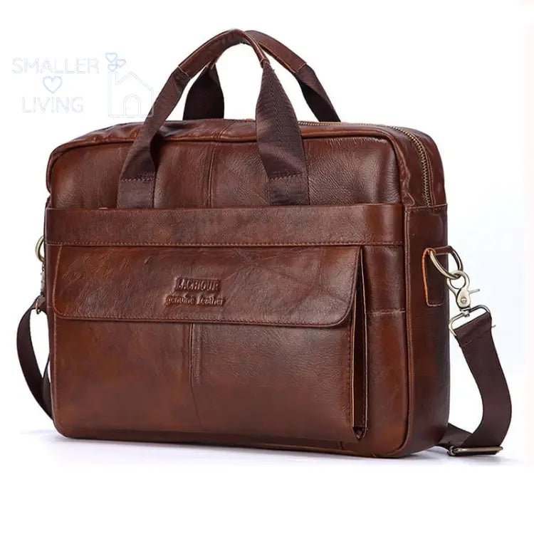 Practical and Useful Men Genuine Leather Laptop Bag