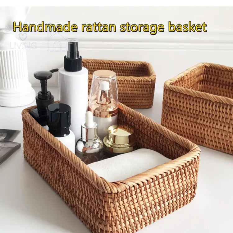Unique Storage Hand-woven Rattan Wicker Basket for Home -