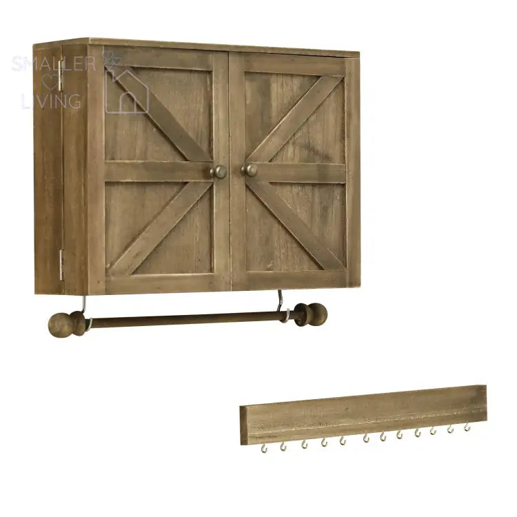 Wooden Jewelry Box With High-Grade Wall Barn Door Decoration